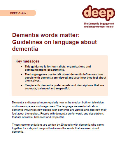 Dementia words matter: Guidelines on language about dementia featured image