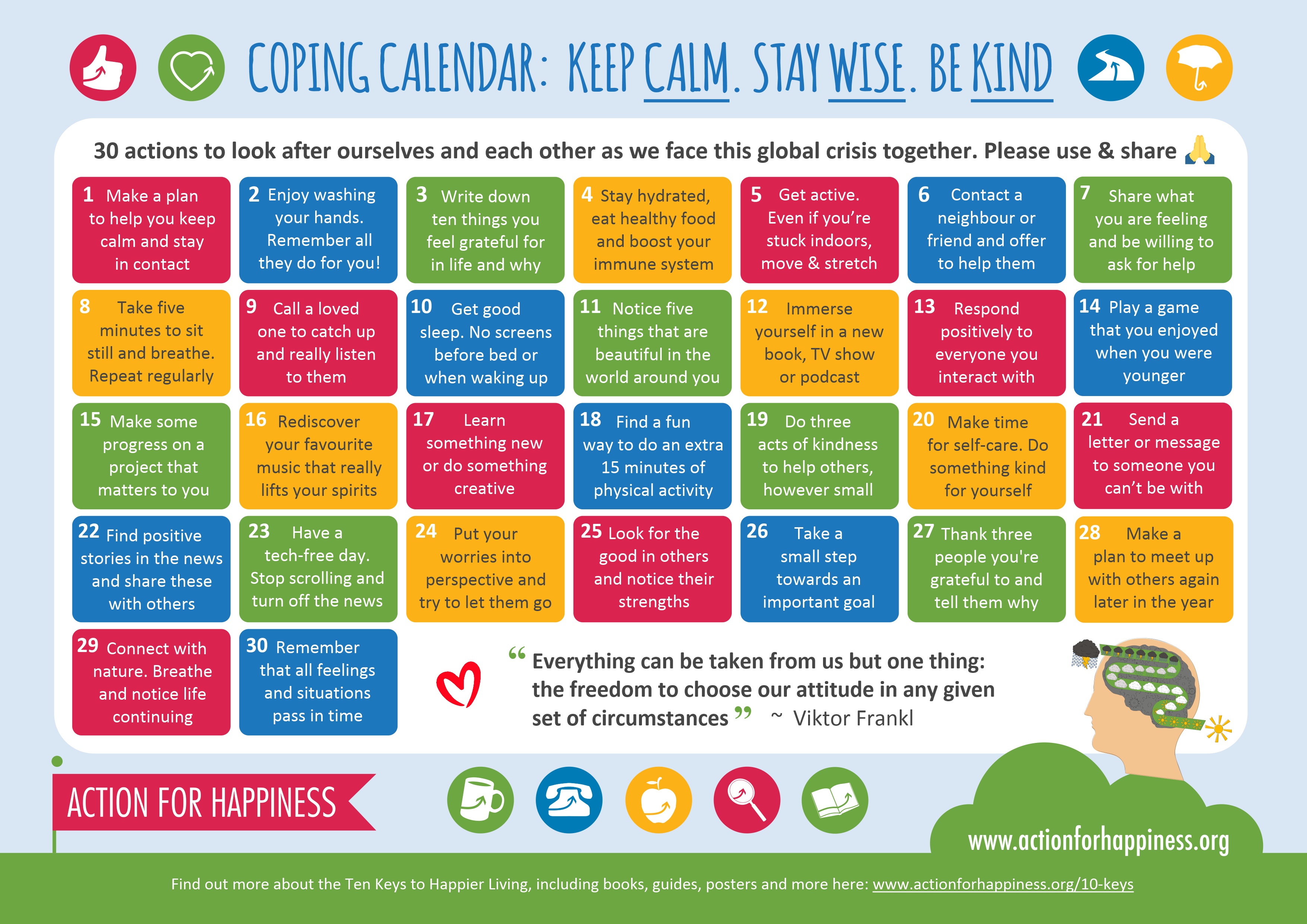 COVID Coping Calendar Fab NHS Stuff
