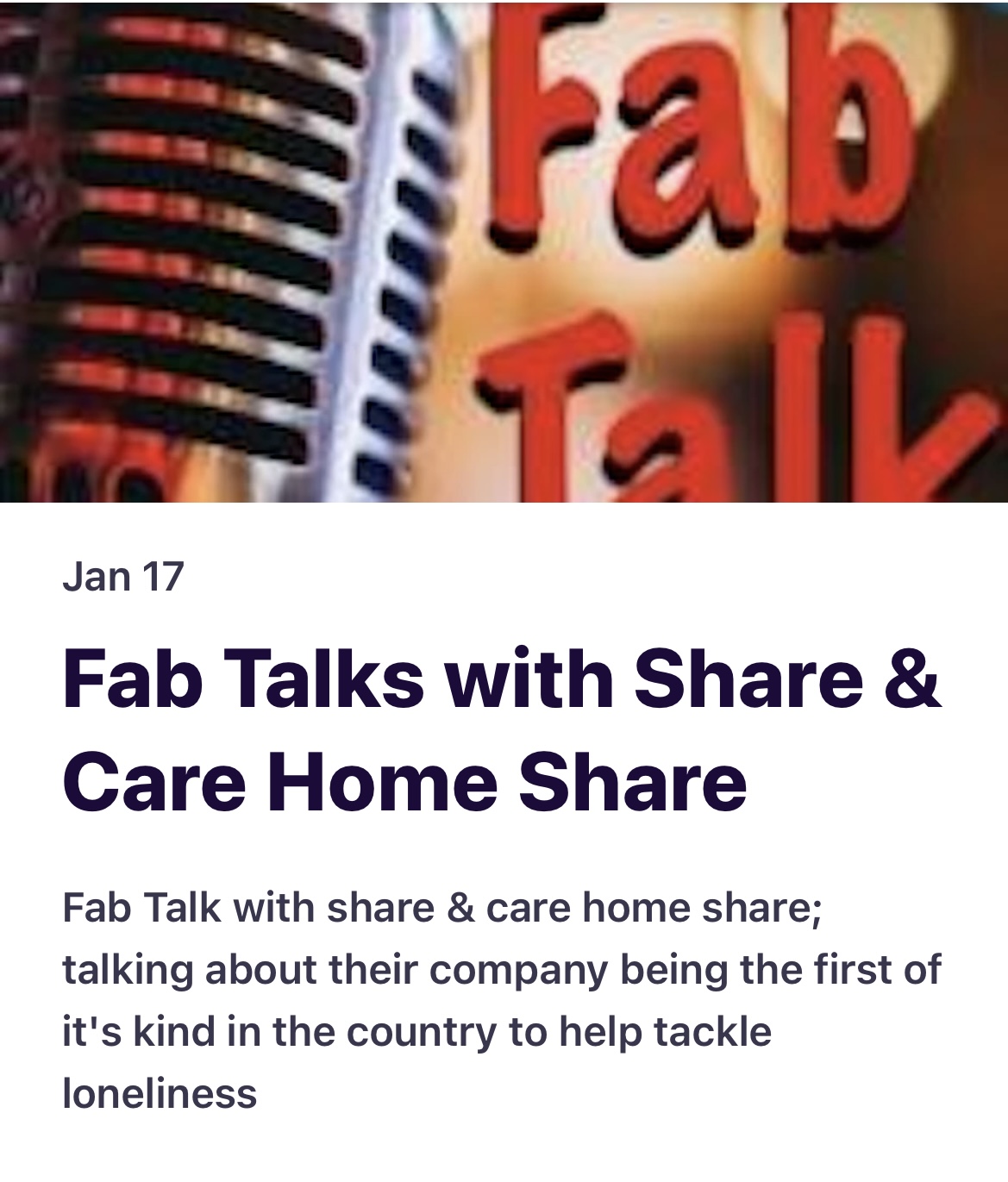 FabTalks - Share and Care Home Share featured image