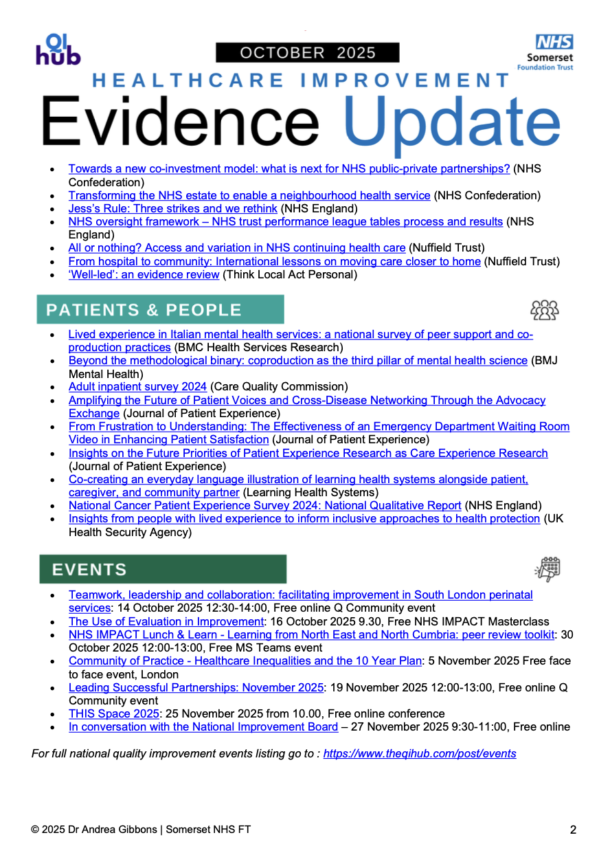 QI Evidence updates - 2025 featured image