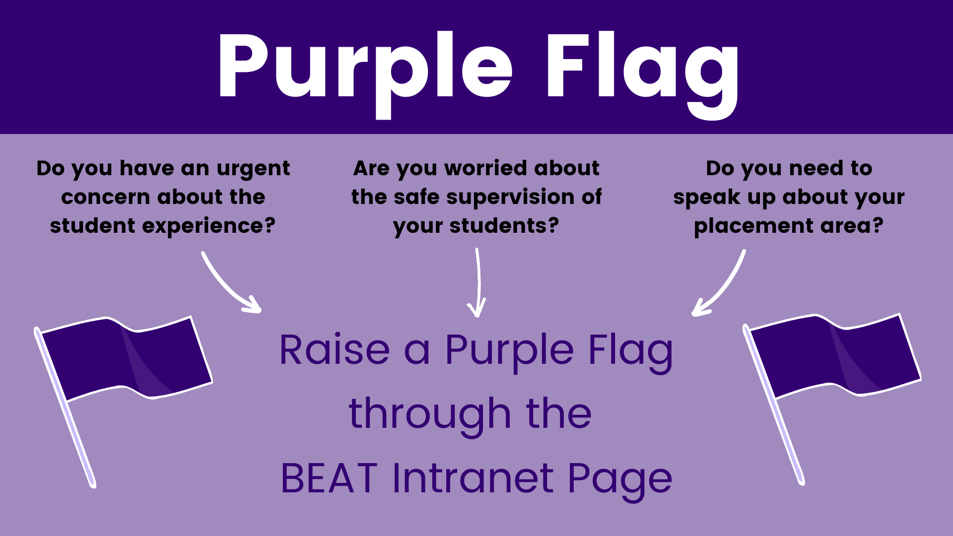 Purple Flag - innovative system for raising urgent alerts of pre-registration placement quality featured image