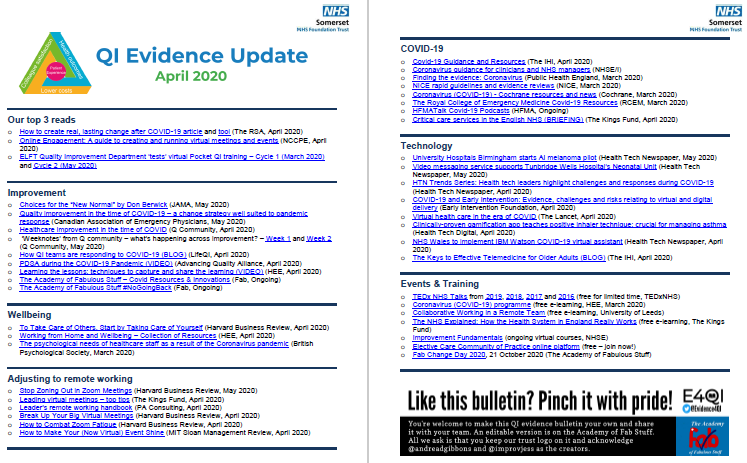 QI Evidence Update - April 2020 (including COVID-19 Evidence) featured image