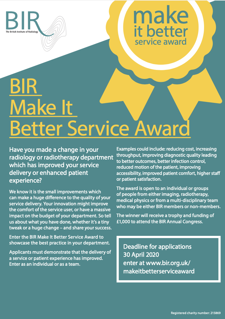 Applications invited for BIR Make it Better Award 2020 featured image