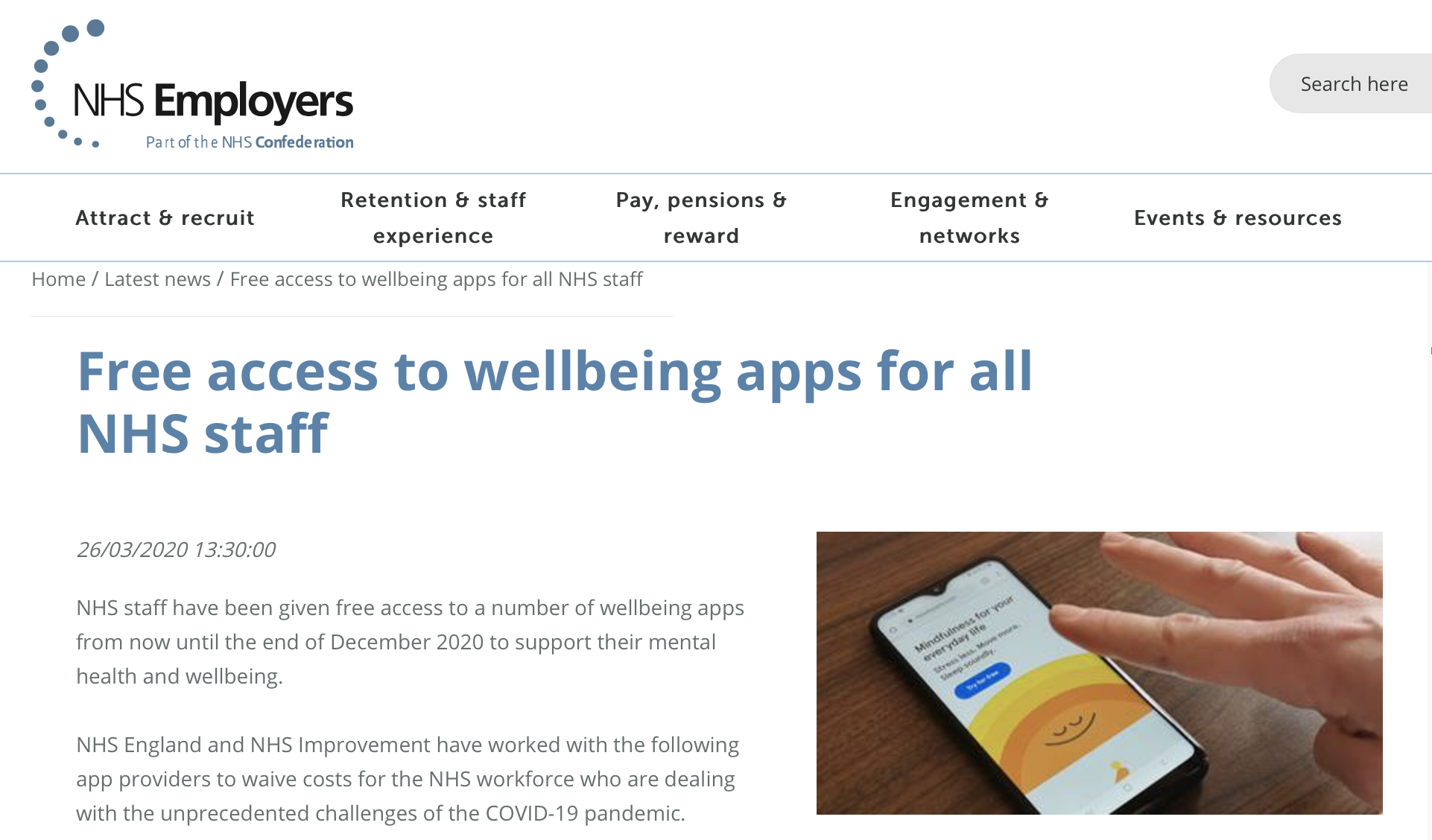 free exercise apps for nhs staff