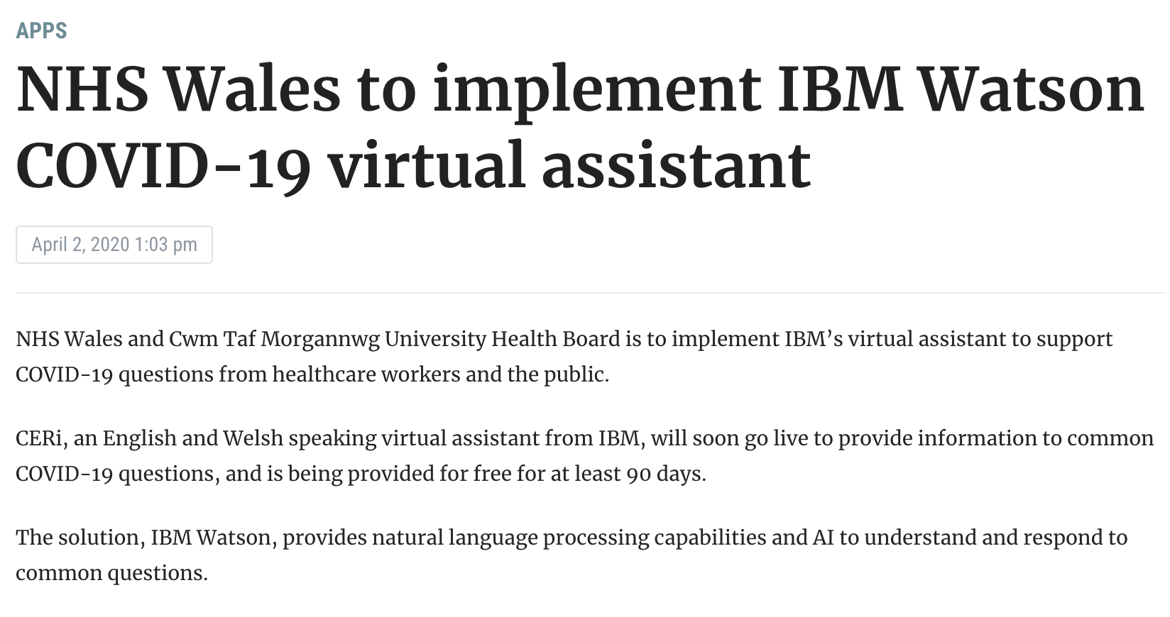 Using Watson, a COVID_19 virtual assistant featured image