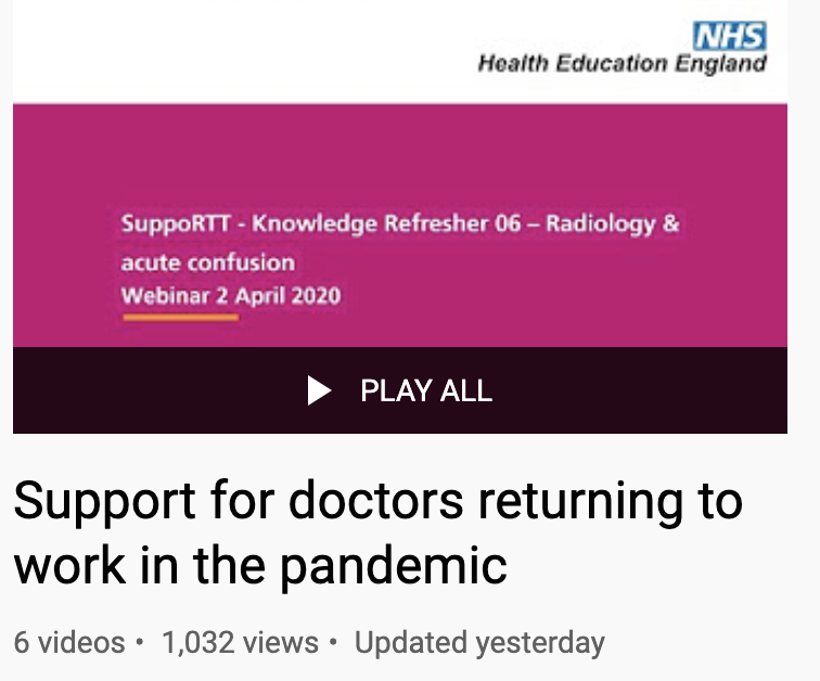 HEE support for doctors returning to work during the pandemic featured image