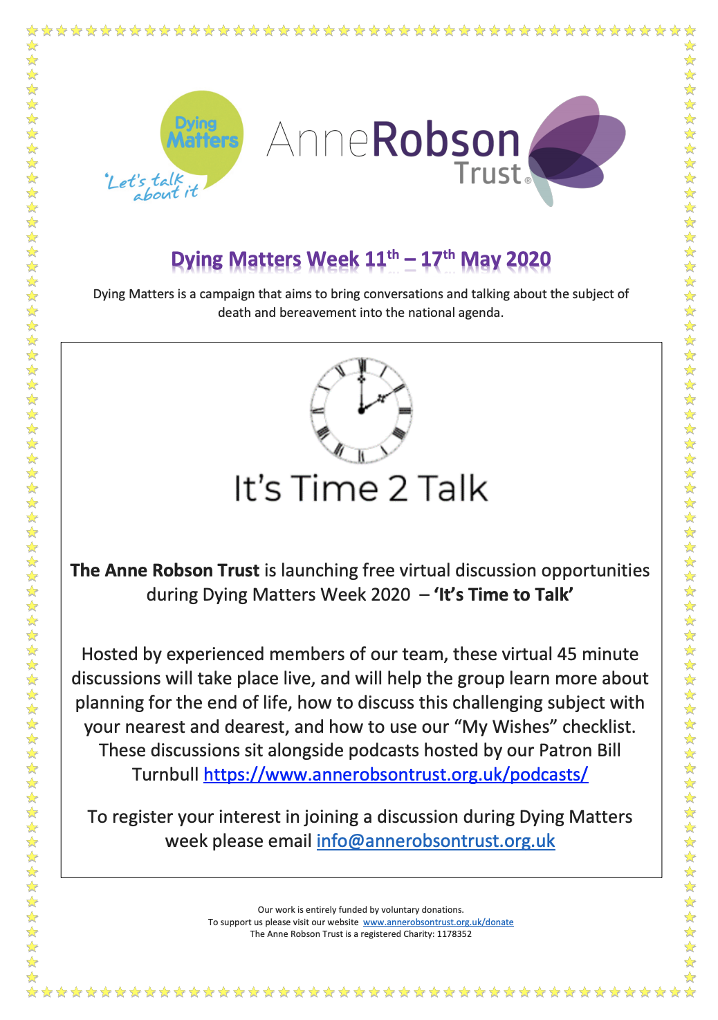 "It's Time To Talk" Virtual Discussion Groups - get life's admin in order featured image