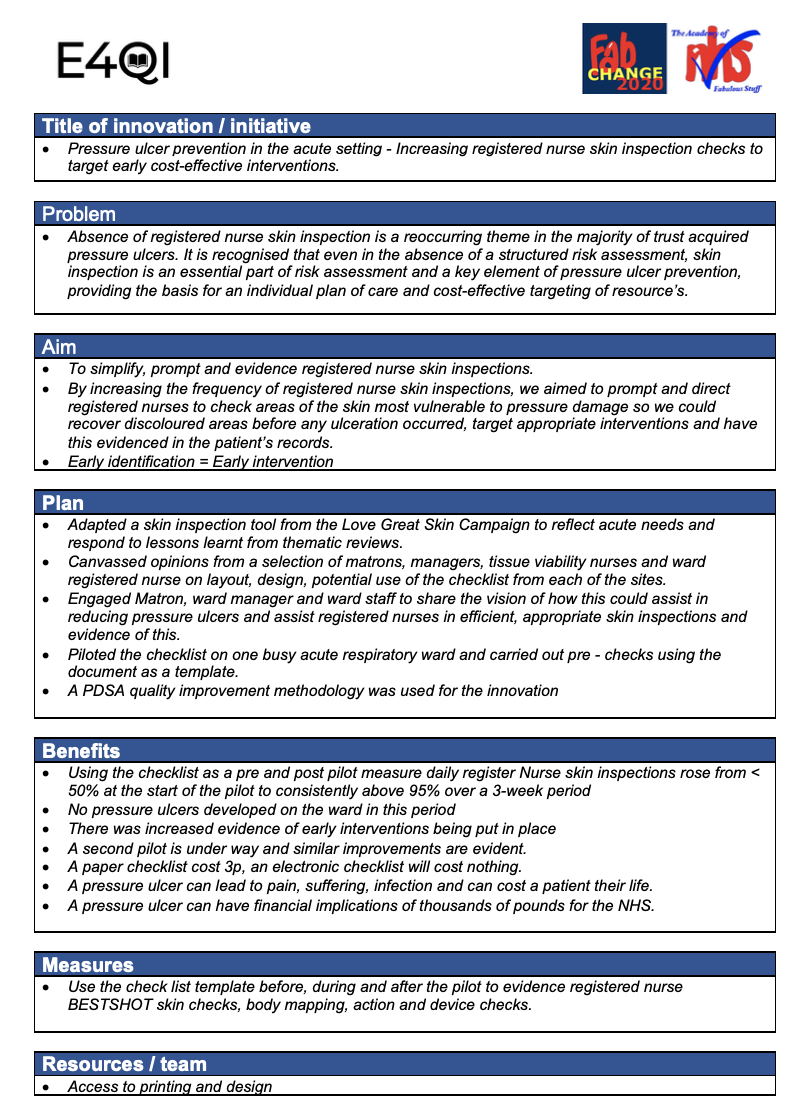 Pressure Ulcer Prevention in the acute setting, increasing registered ...
