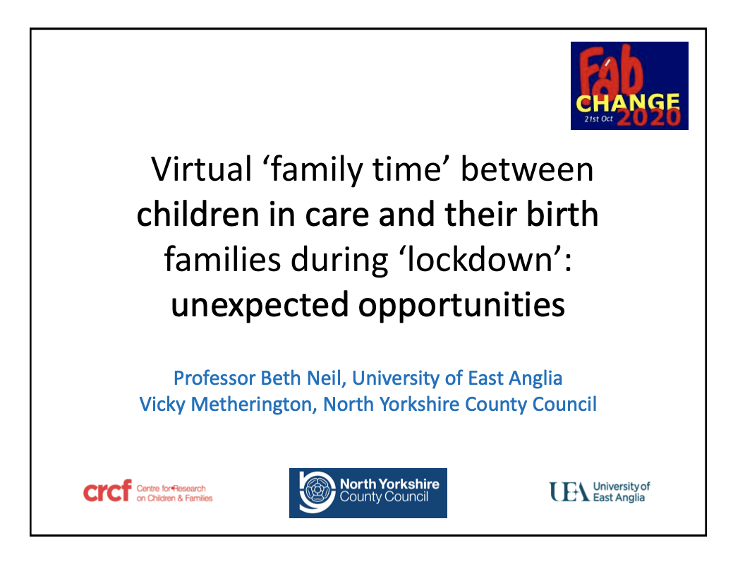 Virtual ‘family time’ between children in care and their birth families during ‘lockdown’: unexpected opportunities featured image