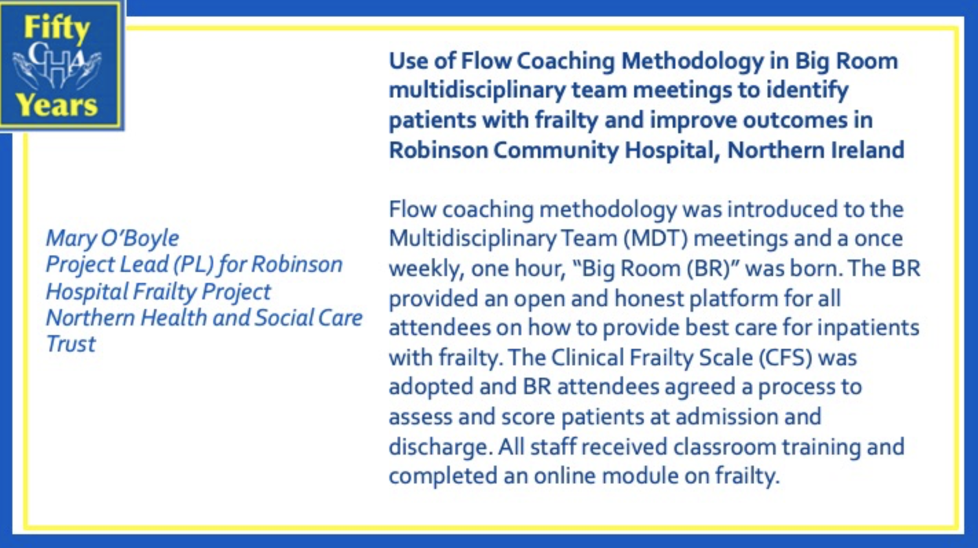 Use of Flow Coaching Methodology in Big Room multidisciplinary team meetings to identify patients with frailty and improve outcomes featured image