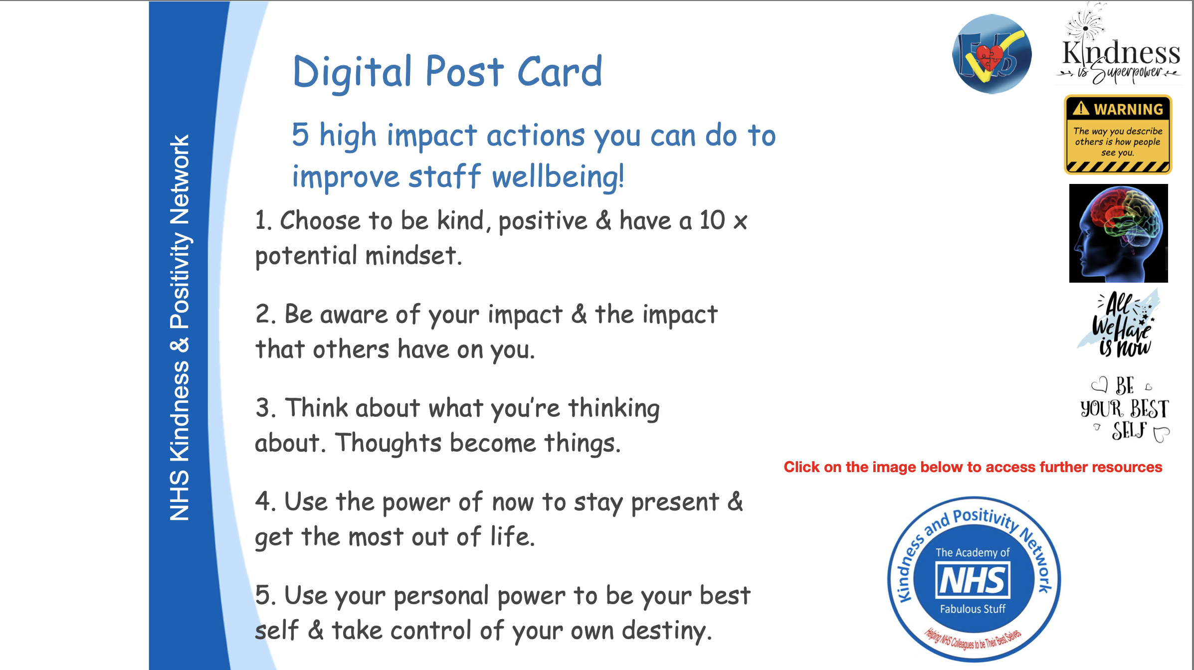 Kindness and Positivity Top Tips Postcard featured image