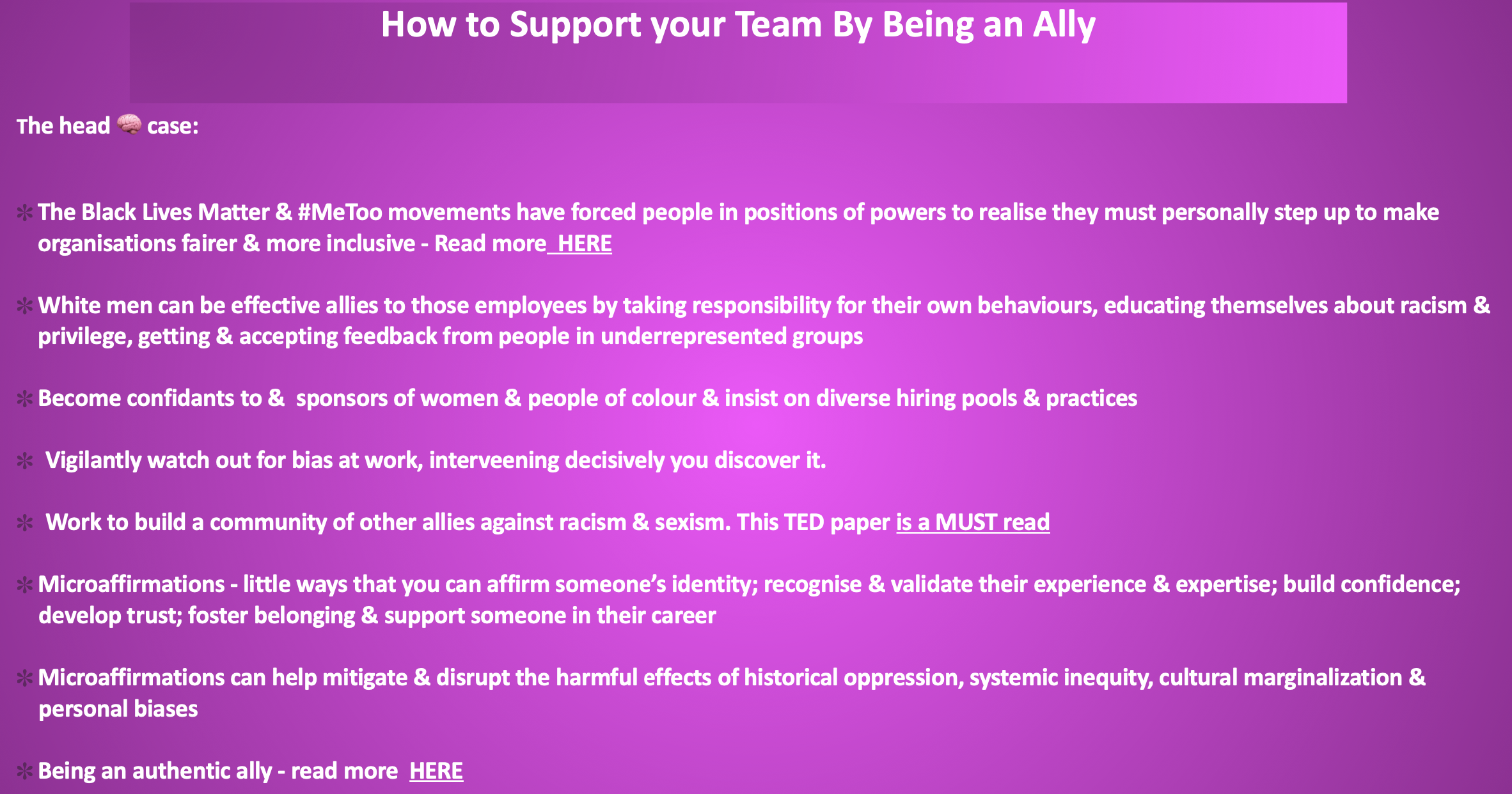 Supporting your Team Being an Ally - Being Better Not Bitter featured image