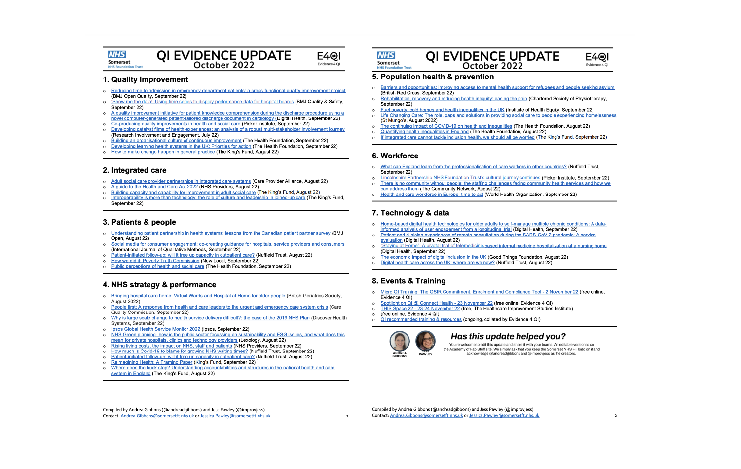QI Evidence Monthly updates (including COVID-19 Evidence) featured image