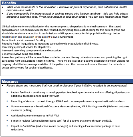 Mid Notts Stepped approach to an Integrated Community Stroke Service ...