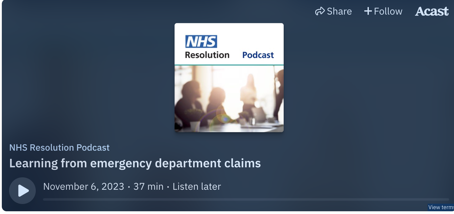 New NHS Resolution podcast shines light on emergency department claims featured image