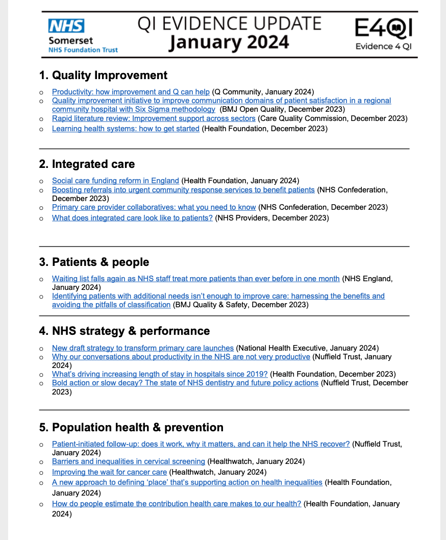 QI Evidence updates - updated monthly featured image
