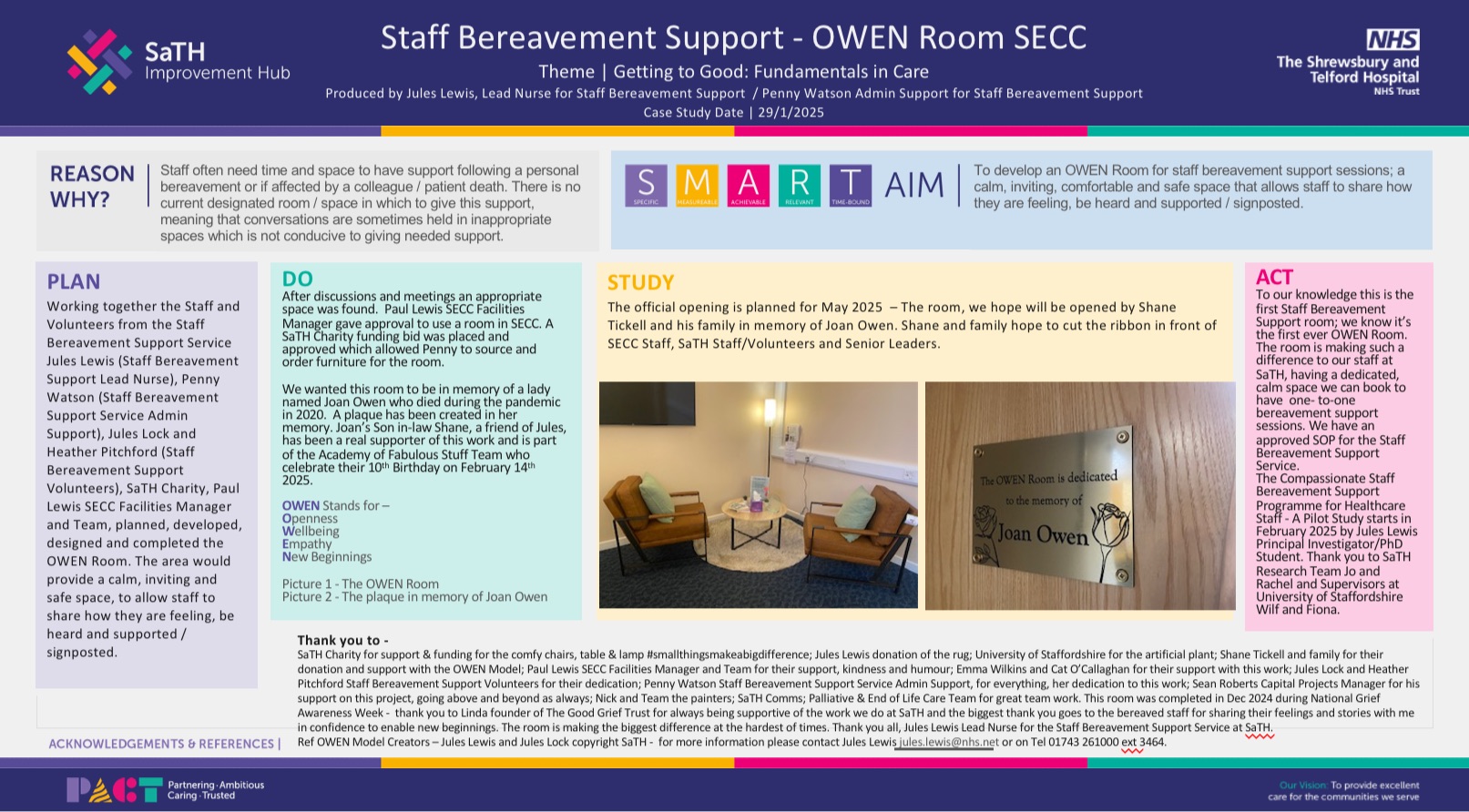 Staff Bereavement Support - OWEN staff bereavement safe space featured image