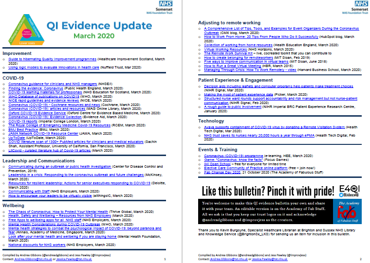 QI Evidence Update - March 2020 - specific COVID_19 evidence featured image